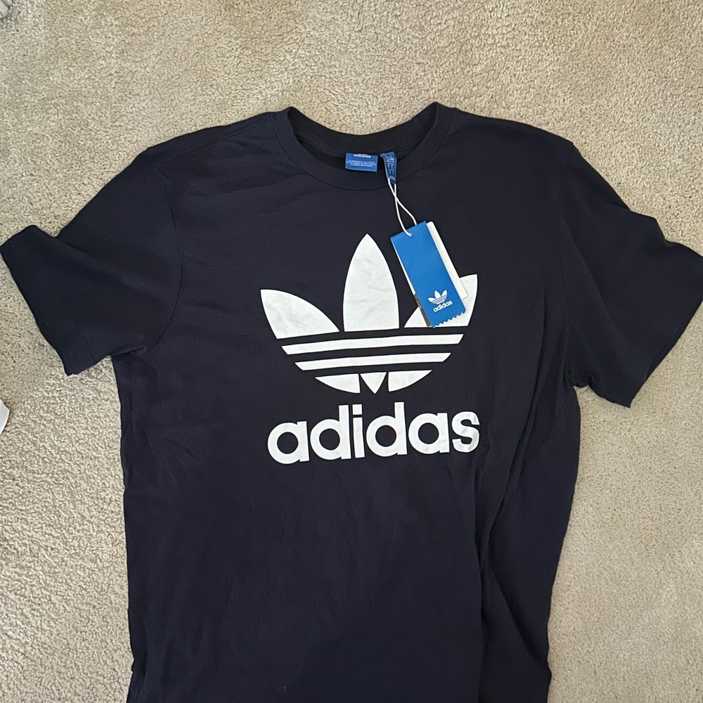 Adidas Men's Navy Tee with White Logo